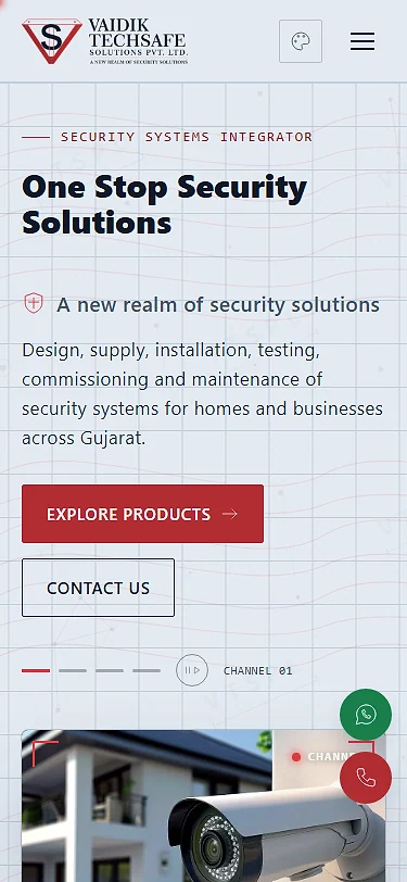 Vaidik TechSafe: phone screen, light theme