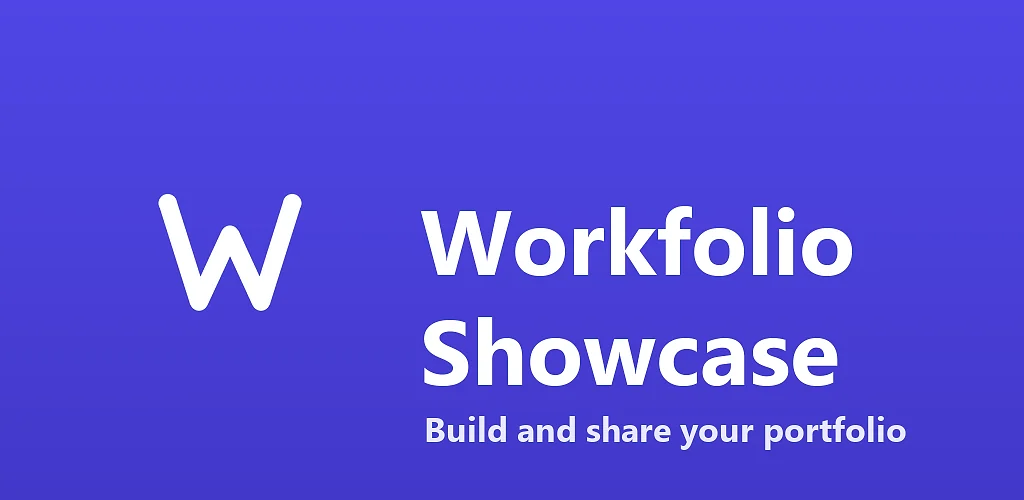 Workfolio Showcase: desktop screen, dark theme
